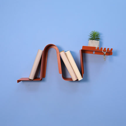 Wave Metal Wall Shelf – Modern Curved Steel Floating Shelf | Minimalist Decor Home & Office