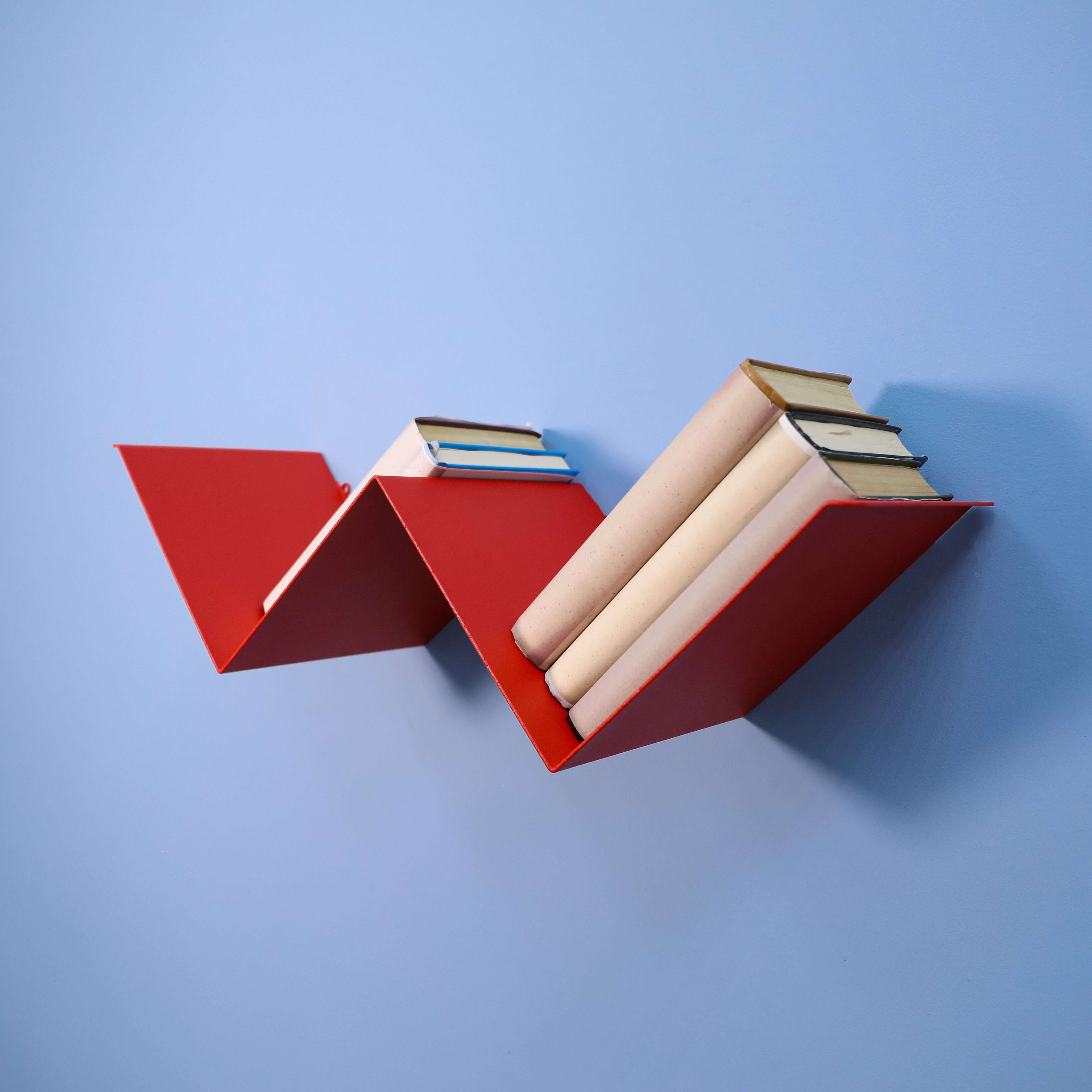 Metal Wall Shelf – W-Shaped Floating Steel Shelf for Home & Office