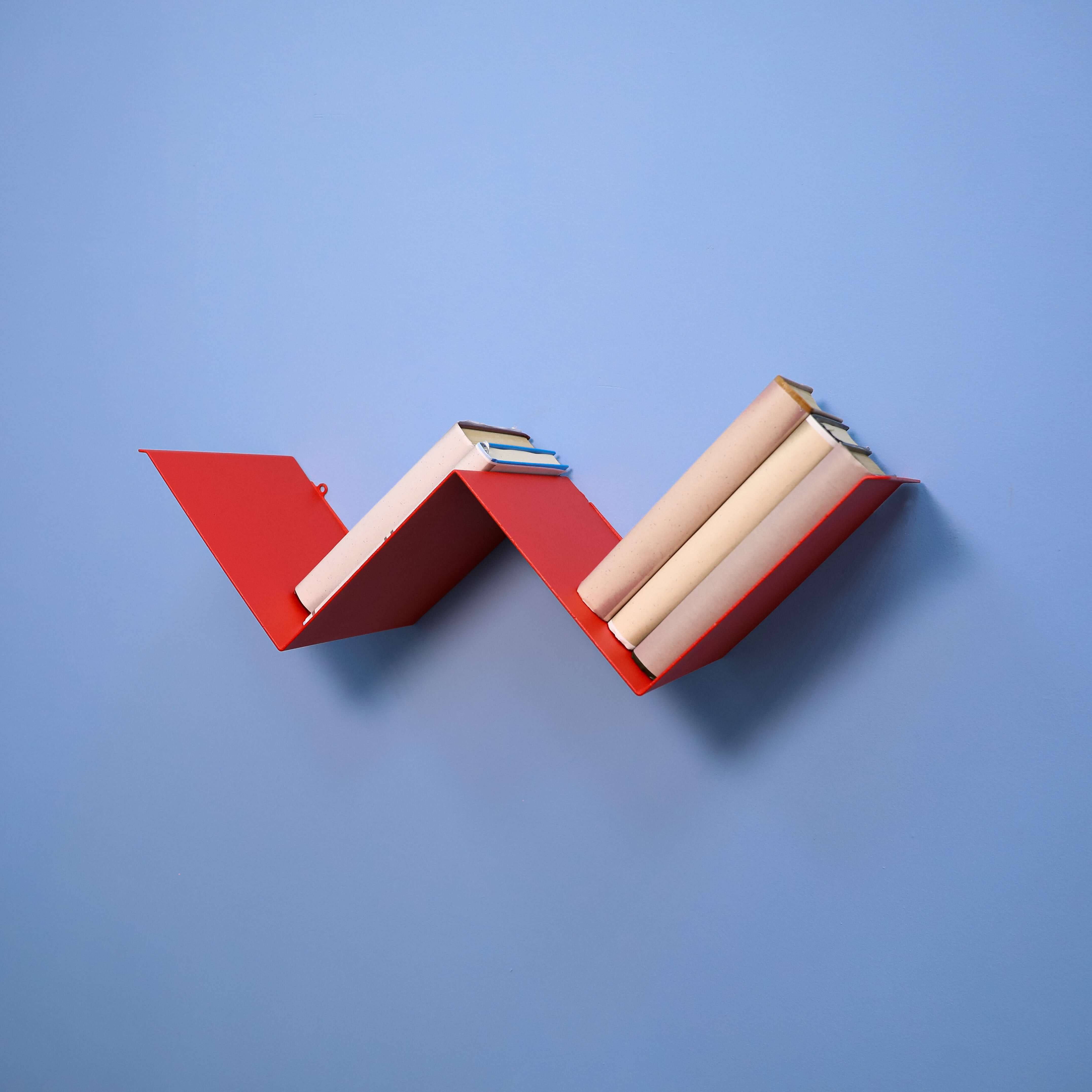 Metal Wall Shelf – W-Shaped Floating Steel Shelf for Home & Office