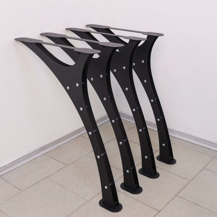 Curved Metal Table Legs Set for Dining and Coffee Tables - Metaloslav 
