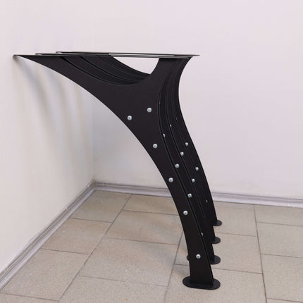 Curved Metal Table Legs Set for Dining and Coffee Tables - Metaloslav 
