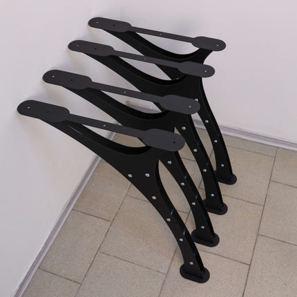 Curved Metal Table Legs Set for Dining and Coffee Tables - Metaloslav 