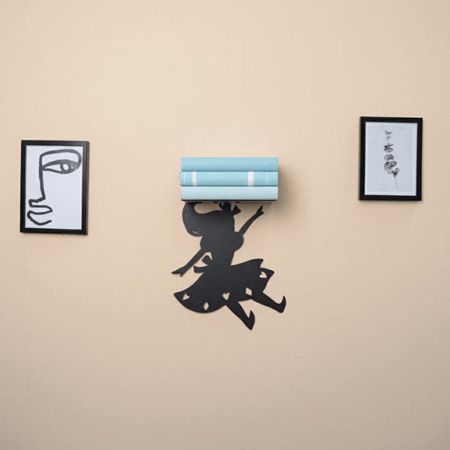 Metal Wall Shelf Book Holder – Alice Silhouette Floating Shelf
