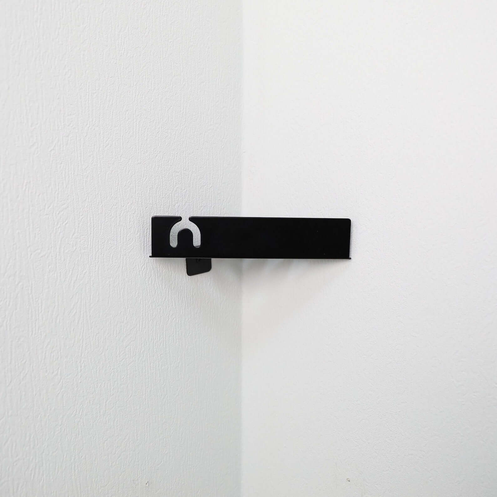 Modern Metal Corner Shower Shelf with Geometric Cutouts, Wall Mounted - Metaloslav 