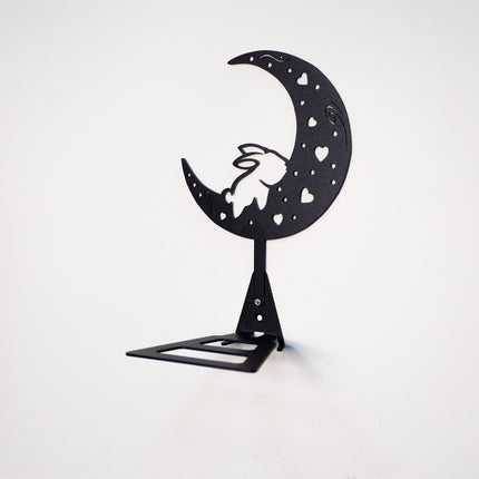 Rabbit on the Moon Metal Floating Shelf – Modern Wall-Mounted Decor | Home & Office