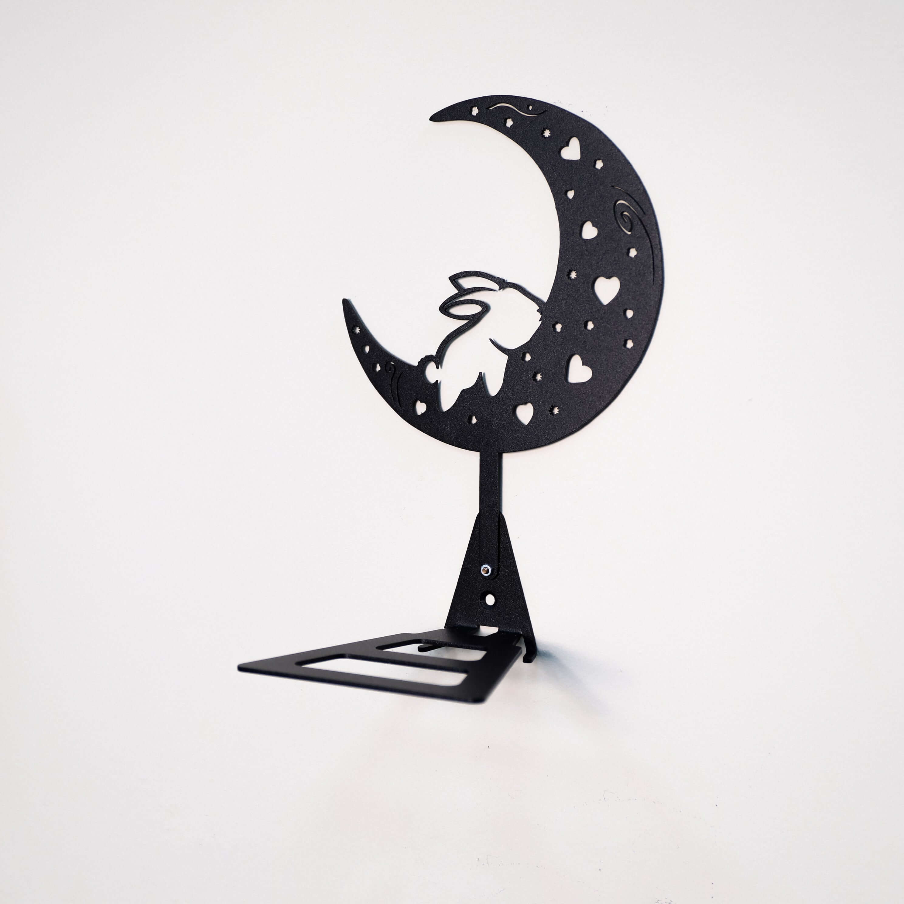 Metal Floating Shelf – Whimsical Rabbit on Moon Decor for Kids’ Rooms