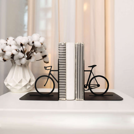 Metal Bookends – Bicycle Steel Book Holder for Shelves & Office Decor