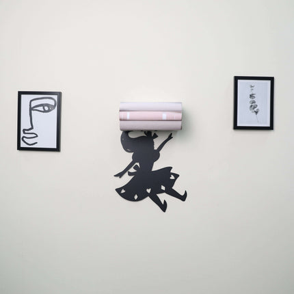Metal Wall Shelf Book Holder – Alice Silhouette Floating Shelf