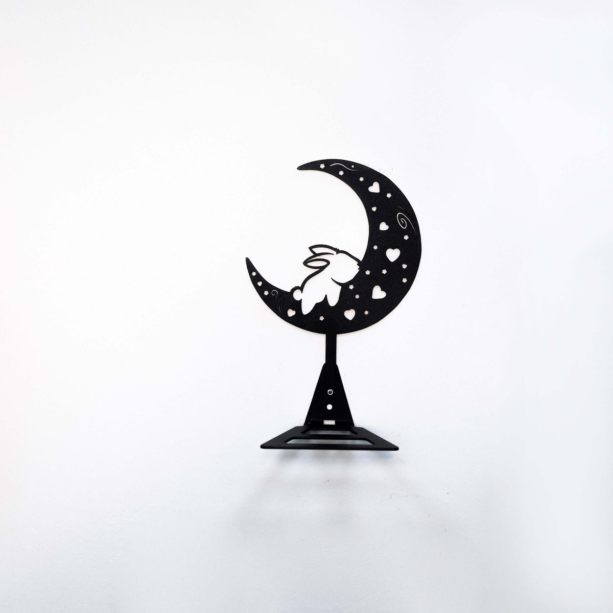 Metal Floating Shelf – Whimsical Rabbit on Moon Decor for Kids’ Rooms