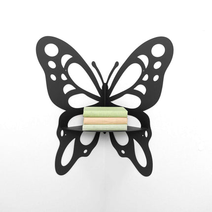 Metal Butterfly Corner Wall Shelf for Plants and Decorative Storage - Metaloslav 