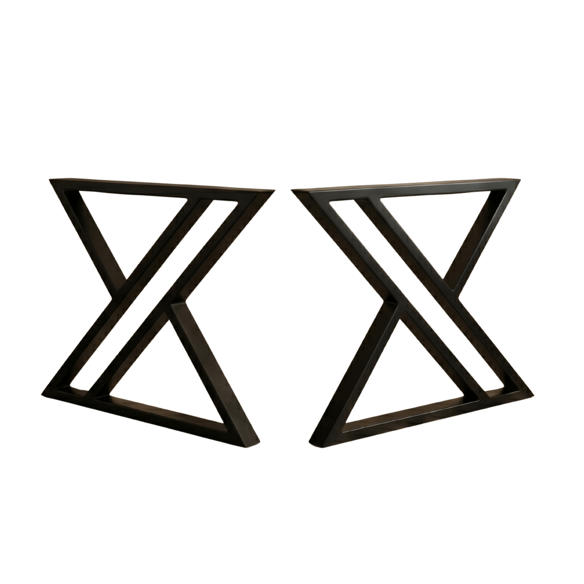 Industrial X-Shaped Metal Table Legs Set of 2 for DIY Tables - Metaloslav 