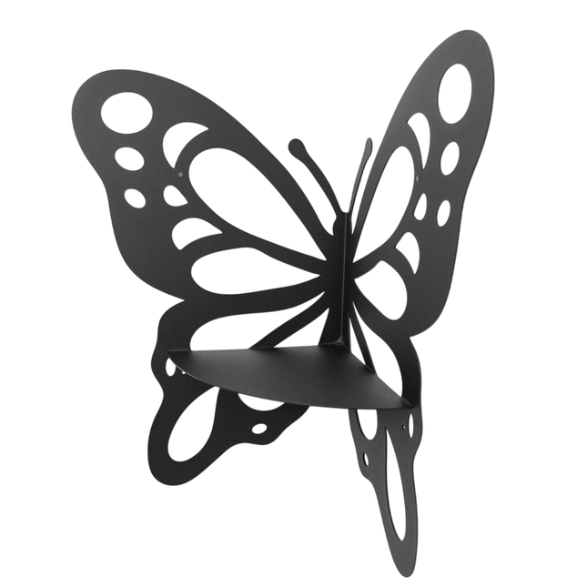 Metal Butterfly Corner Wall Shelf for Plants and Decorative Storage - Metaloslav 
