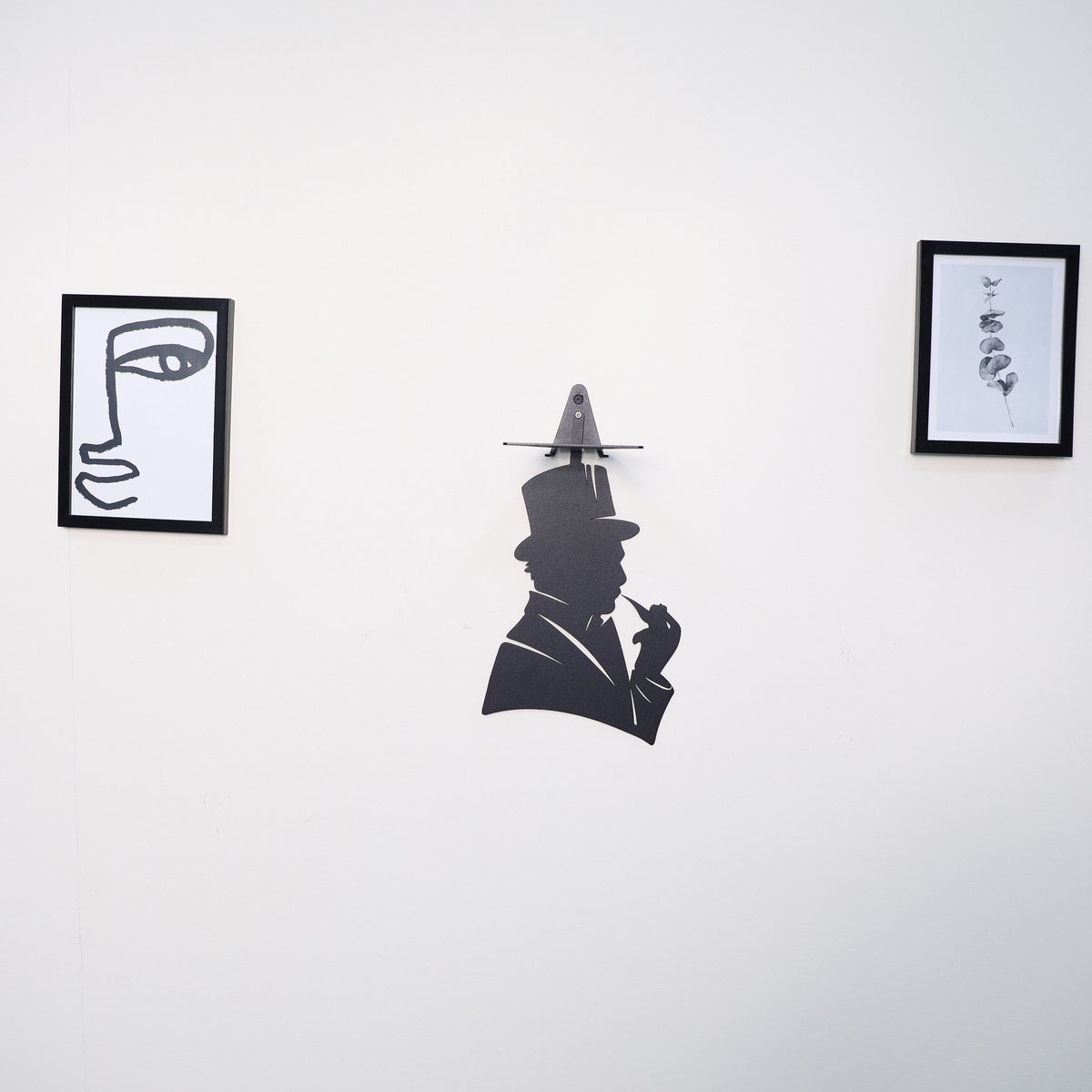 Detective Metal Wall Shelf, Handmade Steel Floating Shelf with Silhouette Design