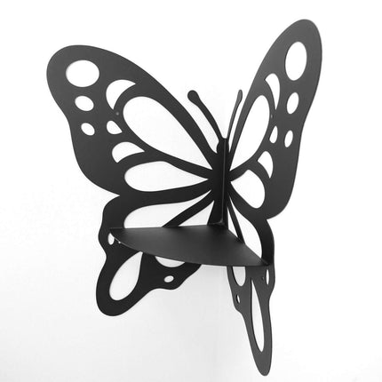 Metal Butterfly Corner Wall Shelf for Plants and Decorative Storage - Metaloslav 