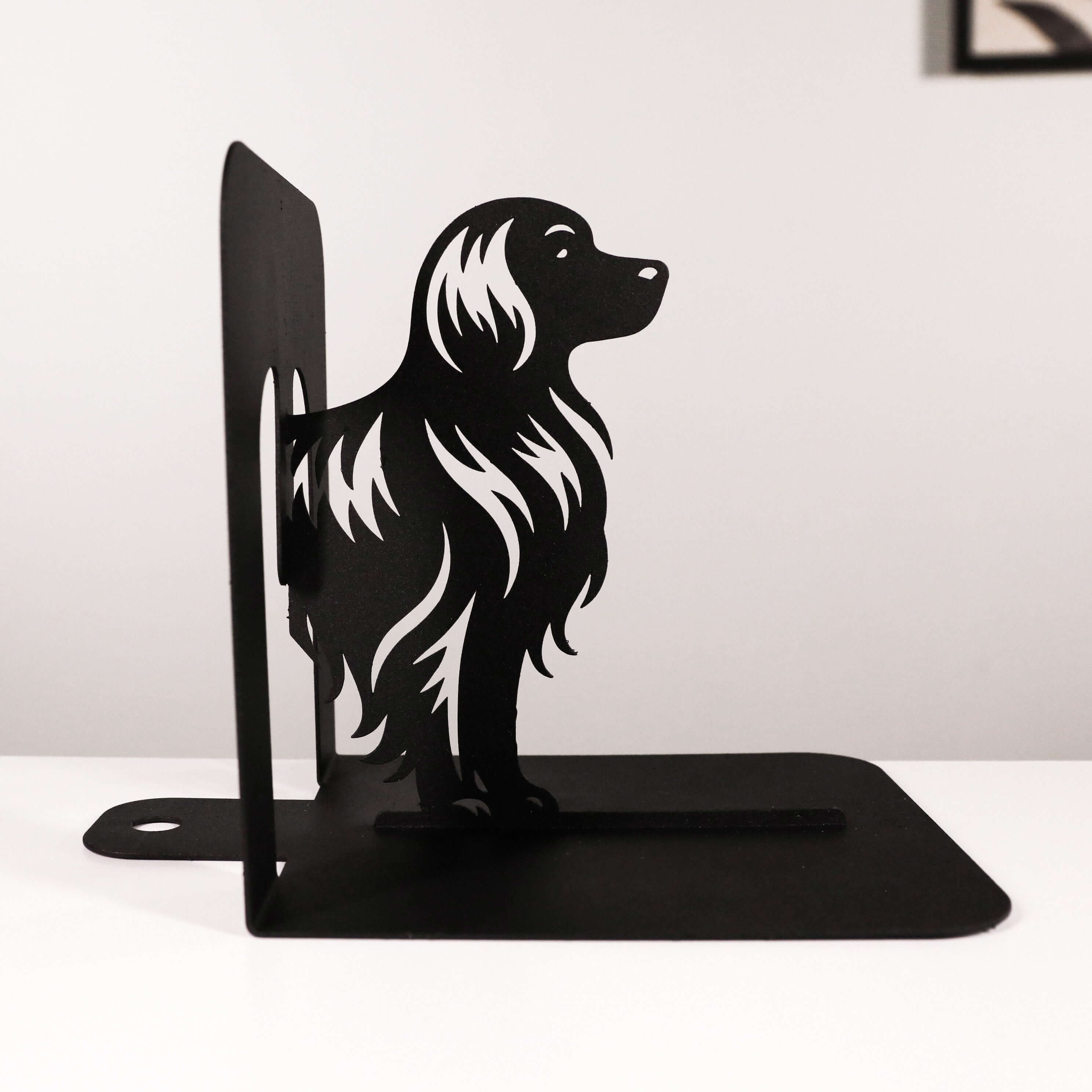Dog Silhouette Metal Bookends in Powder-Coated Steel - Metaloslav 