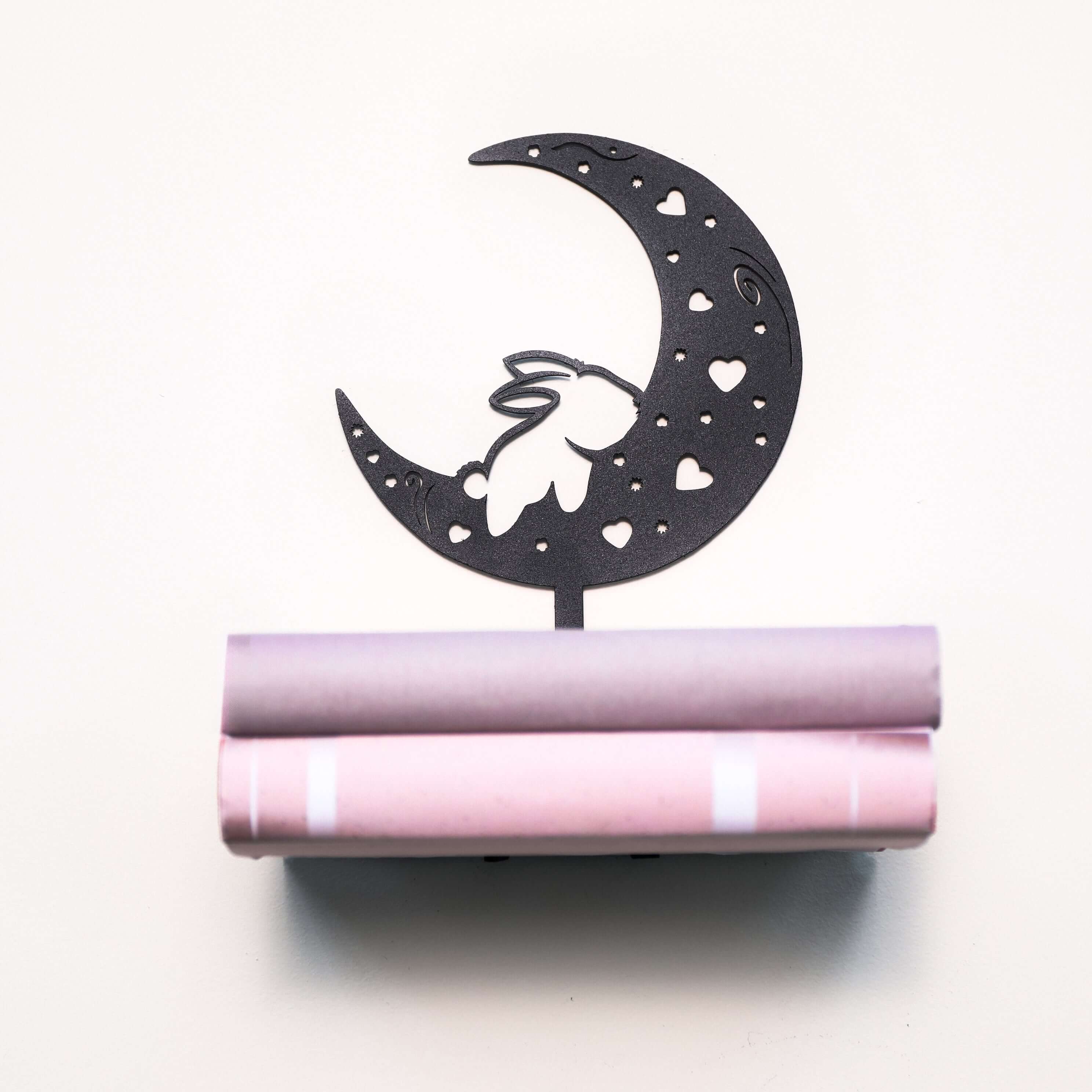 Metal Floating Shelf – Whimsical Rabbit on Moon Decor for Kids’ Rooms