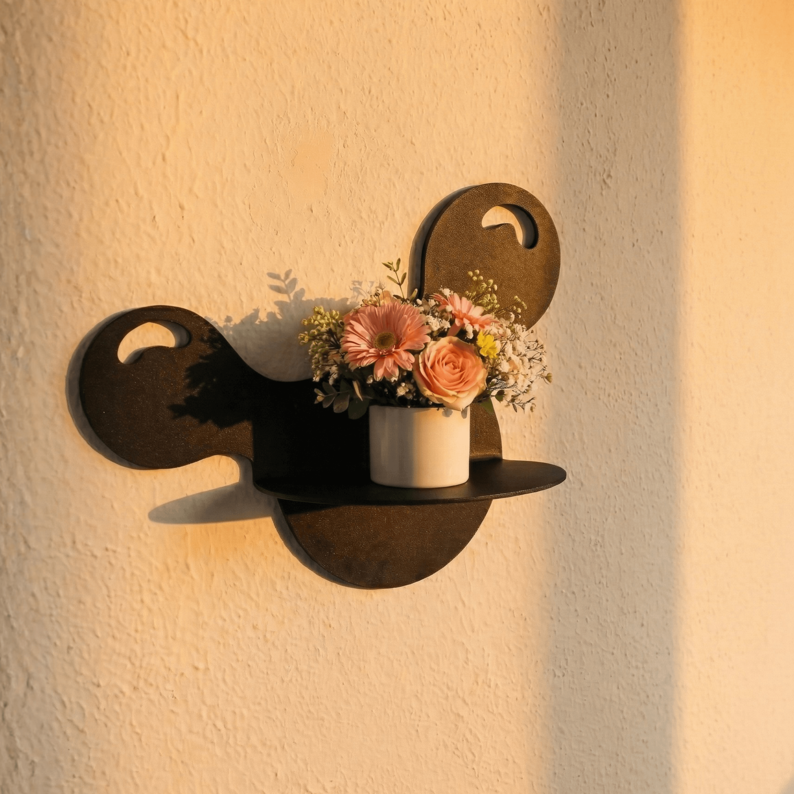 Bubble Metal Wall Shelf with Single Floating Display Platform - Metaloslav 