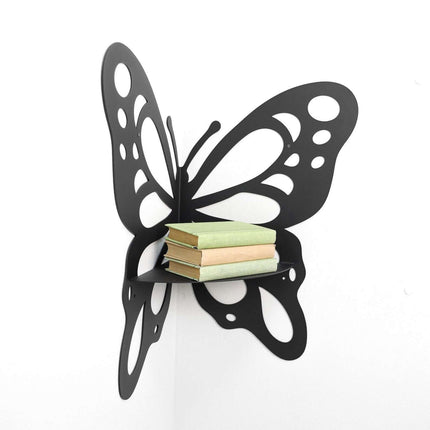 Metal Butterfly Corner Wall Shelf for Plants and Decorative Storage - Metaloslav 