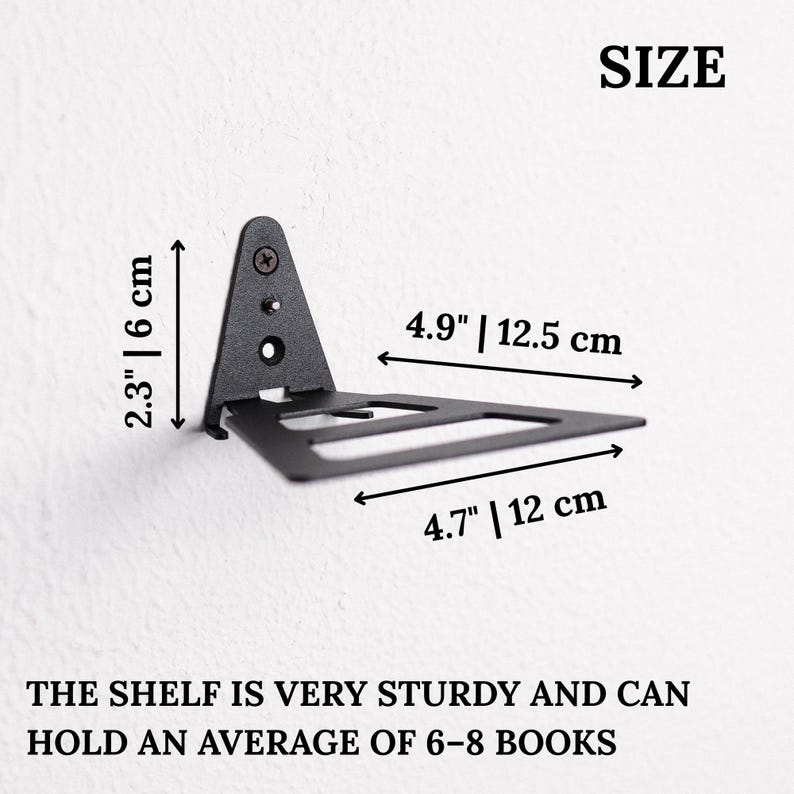 Minimal Metal Wall Shelf, Handmade Steel Floating Display Shelf