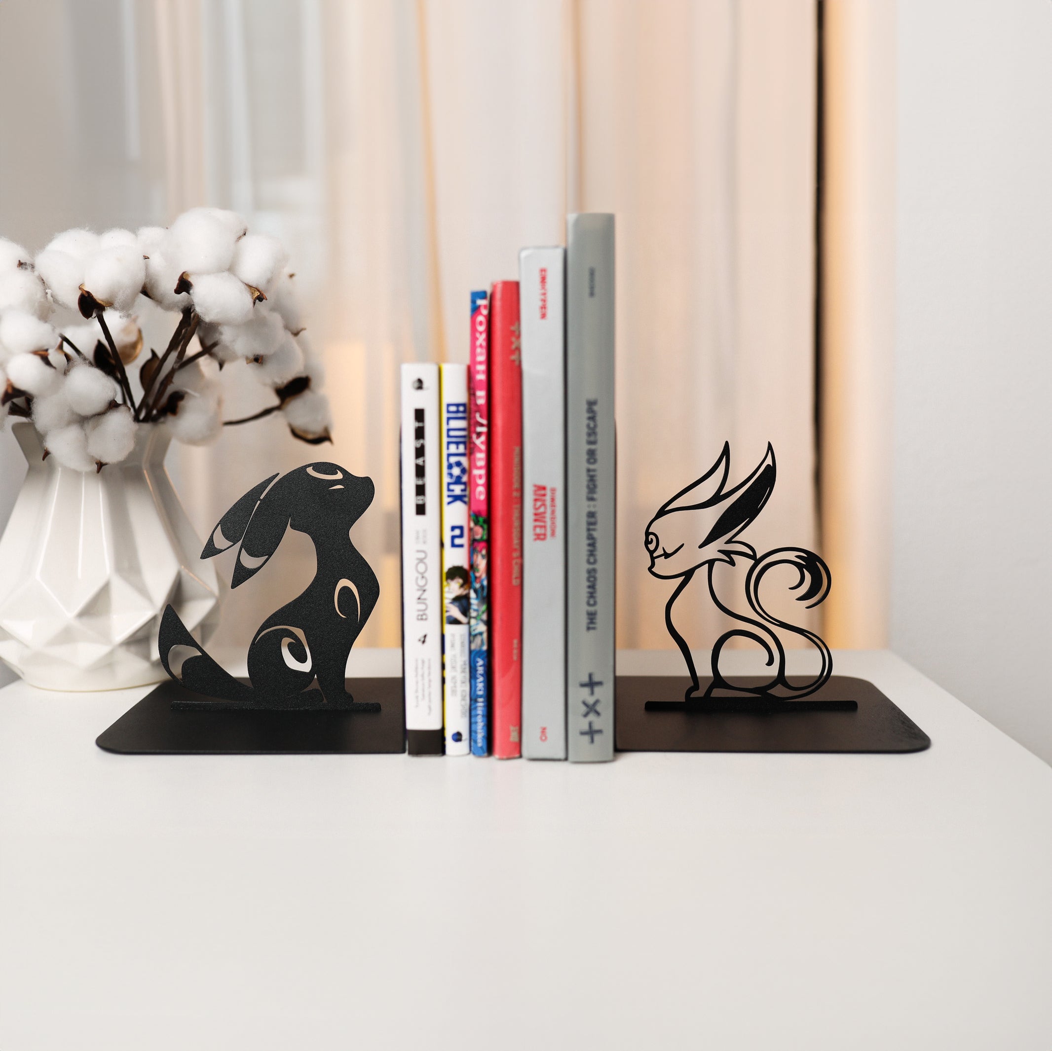 Fantasy Rabbit Metal Bookends – Whimsical Animal Design - Metaloslav 