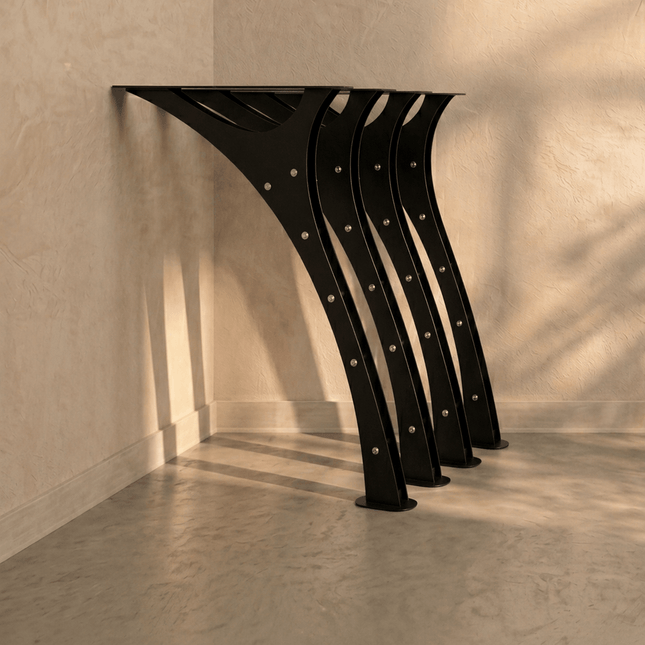 Curved Metal Table Legs Set for Dining and Coffee Tables - Metaloslav 