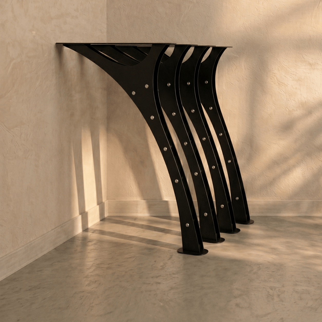 Curved Metal Table Legs Set for Dining and Coffee Tables - Metaloslav 