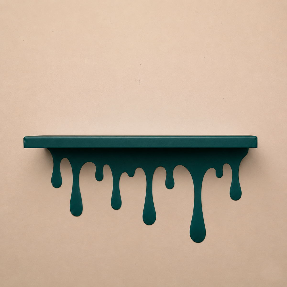 Dripping Metal Wall Shelf, Handmade Steel Floating Shelf With Paint Drip Design