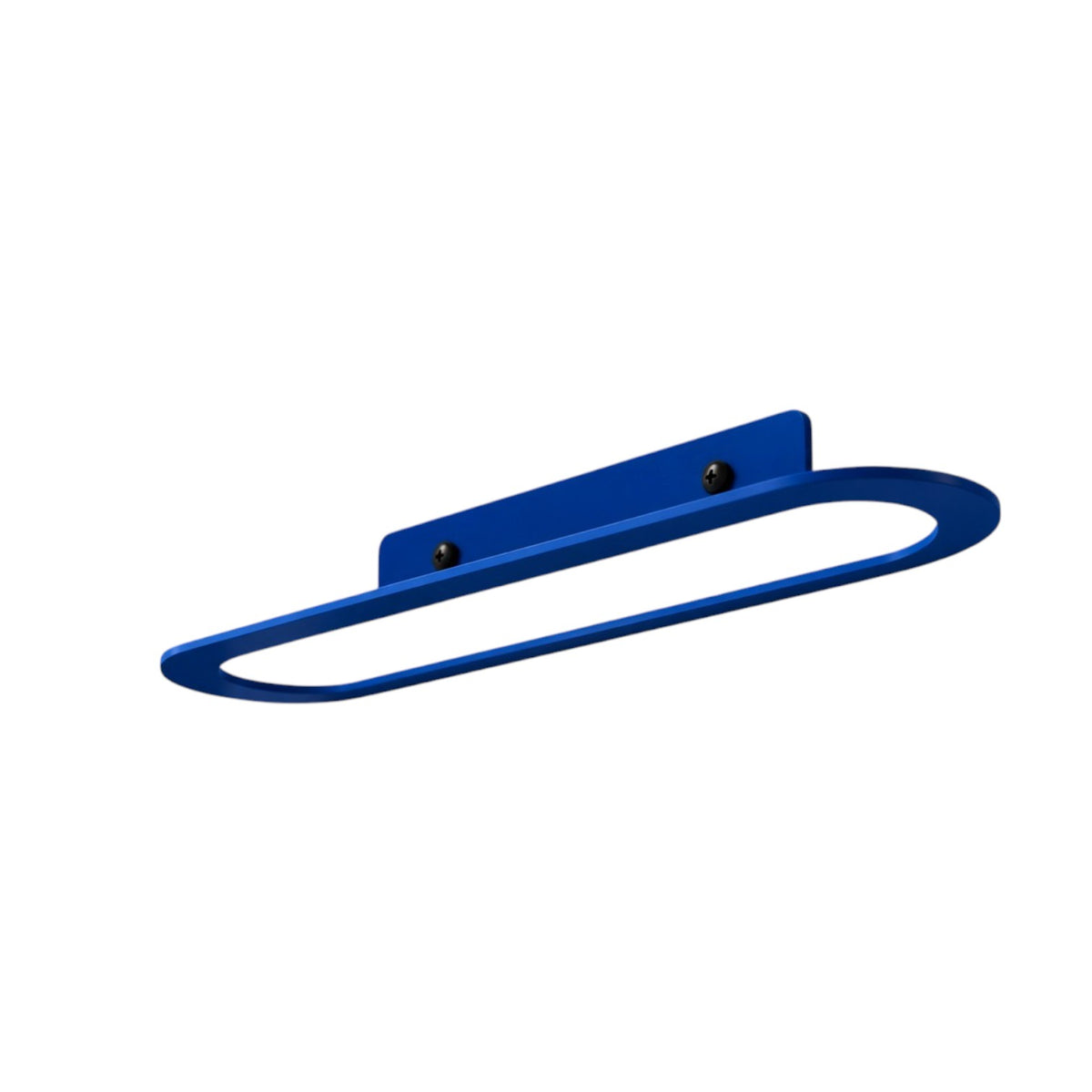 Blue metal wall-mounted towel rack with minimalist oval design and powder-coated finish Copy