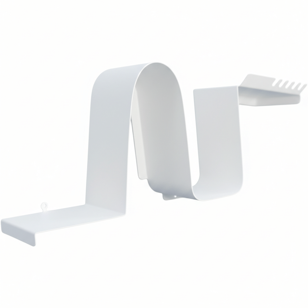 Wave-Shaped Metal Floating Wall Shelf with Sculptural Steel Form - Metaloslav 