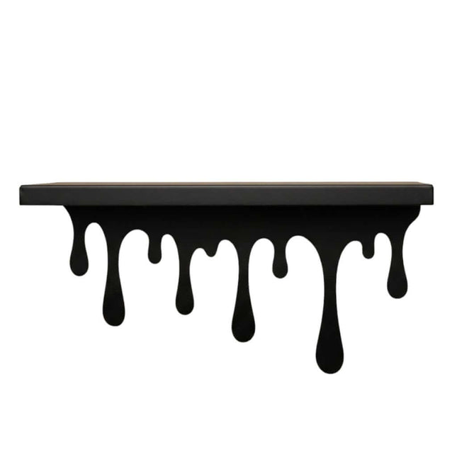 Dripping Metal Floating Wall Shelf with Sculptural Paint-Drip Edge
