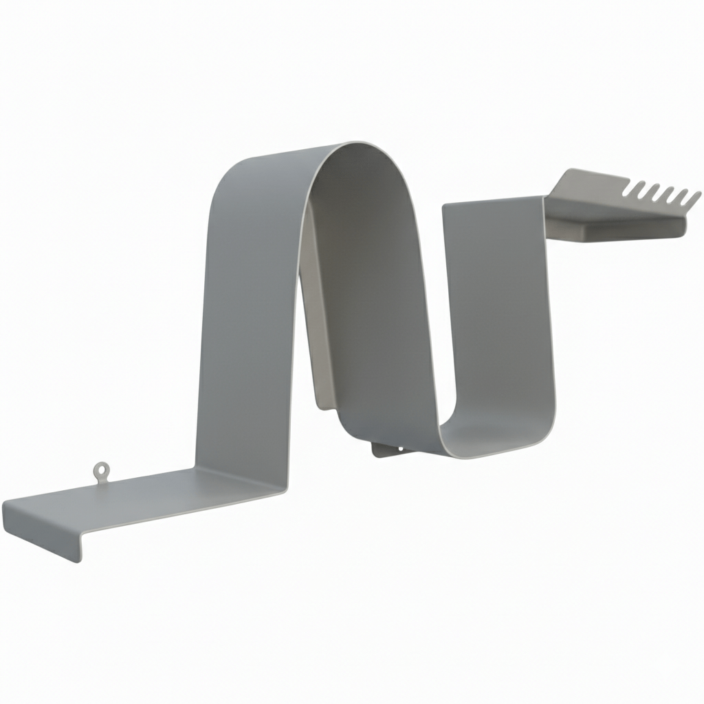 Wave-Shaped Metal Floating Wall Shelf with Sculptural Steel Form - Metaloslav 