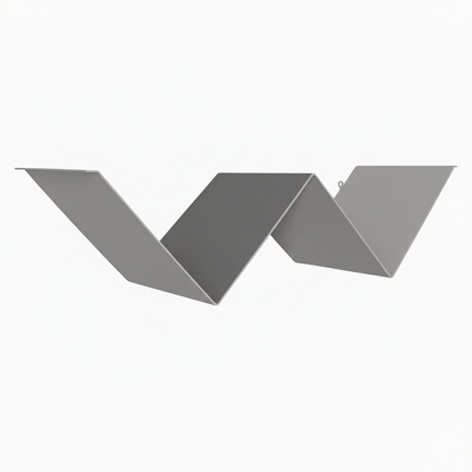 W-Shaped Metal Floating Wall Shelf with Sculptural Geometry - Metaloslav 