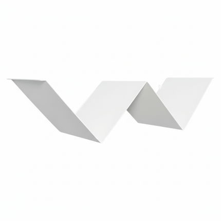 W-Shaped Metal Floating Wall Shelf with Sculptural Geometry - Metaloslav 