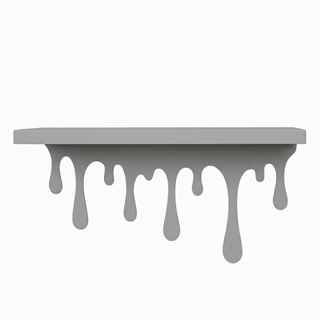 Dripping Metal Floating Wall Shelf with Sculptural Paint-Drip Edge - Metaloslav 