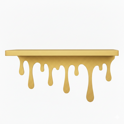 Dripping Metal Floating Wall Shelf with Sculptural Paint-Drip Edge - Metaloslav 