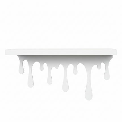Dripping Metal Floating Wall Shelf with Sculptural Paint-Drip Edge - Metaloslav 