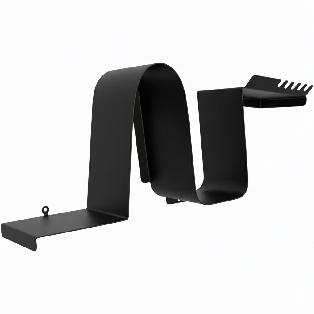 Wave-Shaped Metal Floating Wall Shelf with Sculptural Steel Form - Metaloslav 