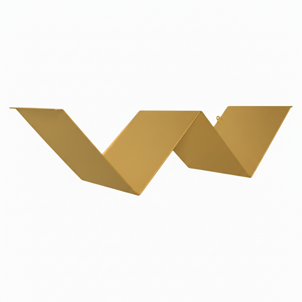 W-Shaped Metal Floating Wall Shelf with Sculptural Geometry - Metaloslav 