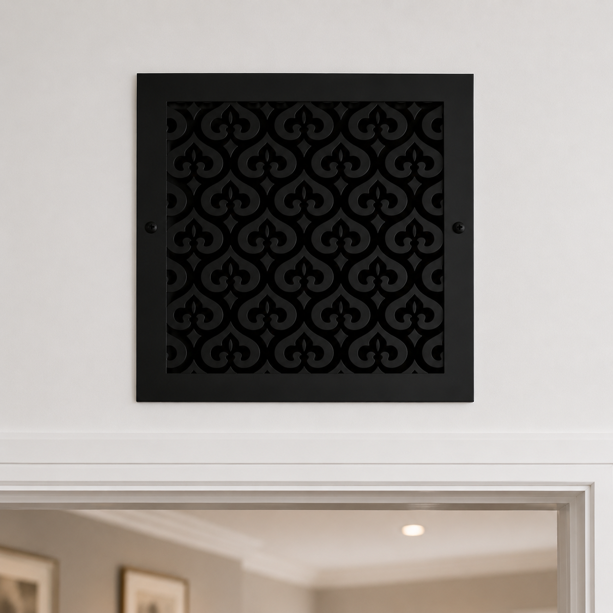 Decorative Metal Vent Cover, Custom Steel HVAC Grille With Ornamental Pattern