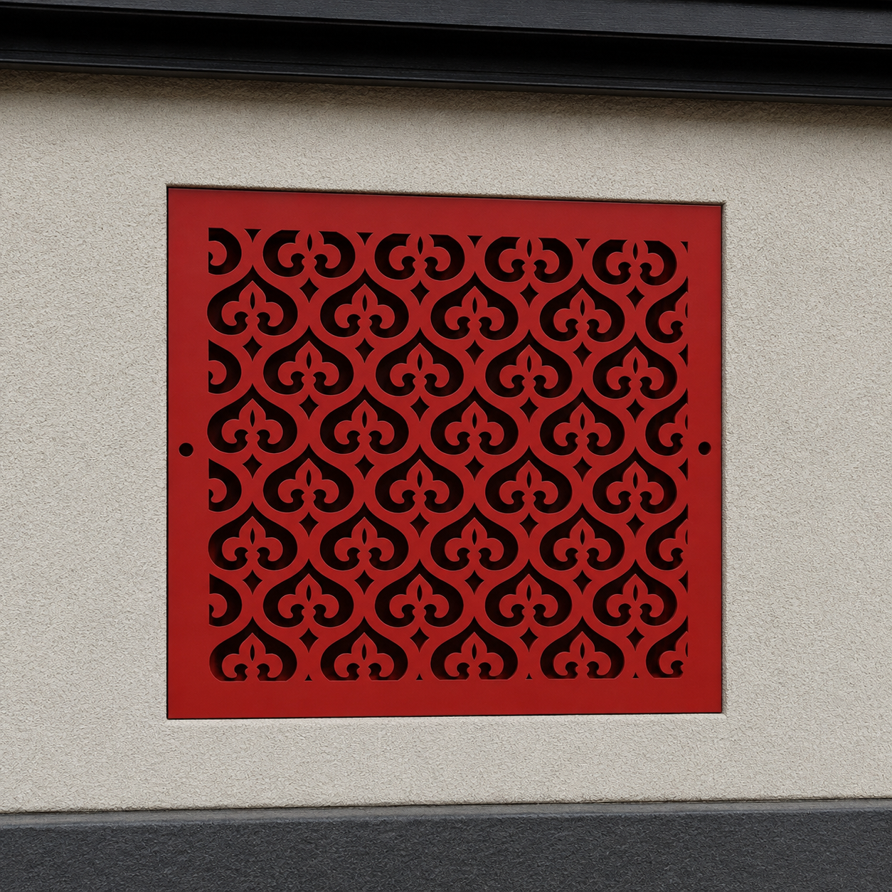 Large Decorative Metal Vent Cover, Custom Steel HVAC Grille With Ornamental Pattern