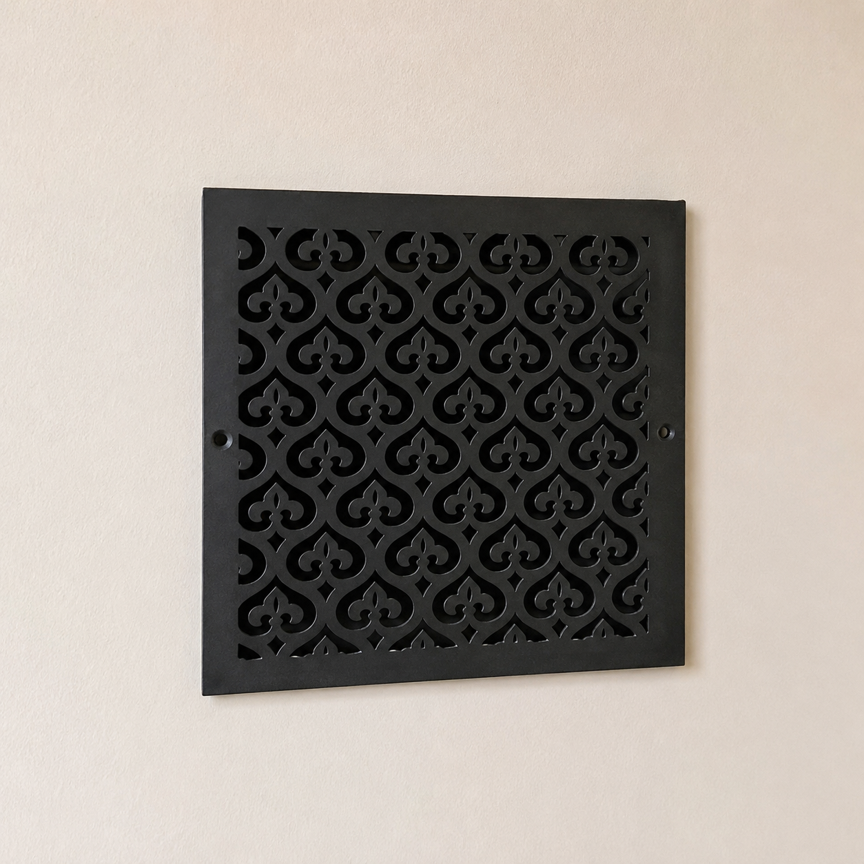 Decorative Metal Vent Cover, Custom Steel HVAC Grille With Ornamental Pattern