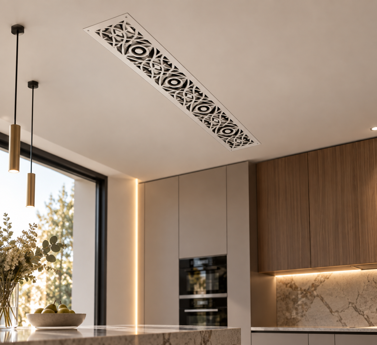 Large Geometric Metal Vent Cover, Custom Oversized HVAC Grille, Laser Cut Decorative Register