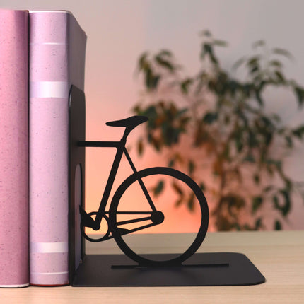 Bicycle Metal Bookends with Minimalist Silhouette - Metaloslav 