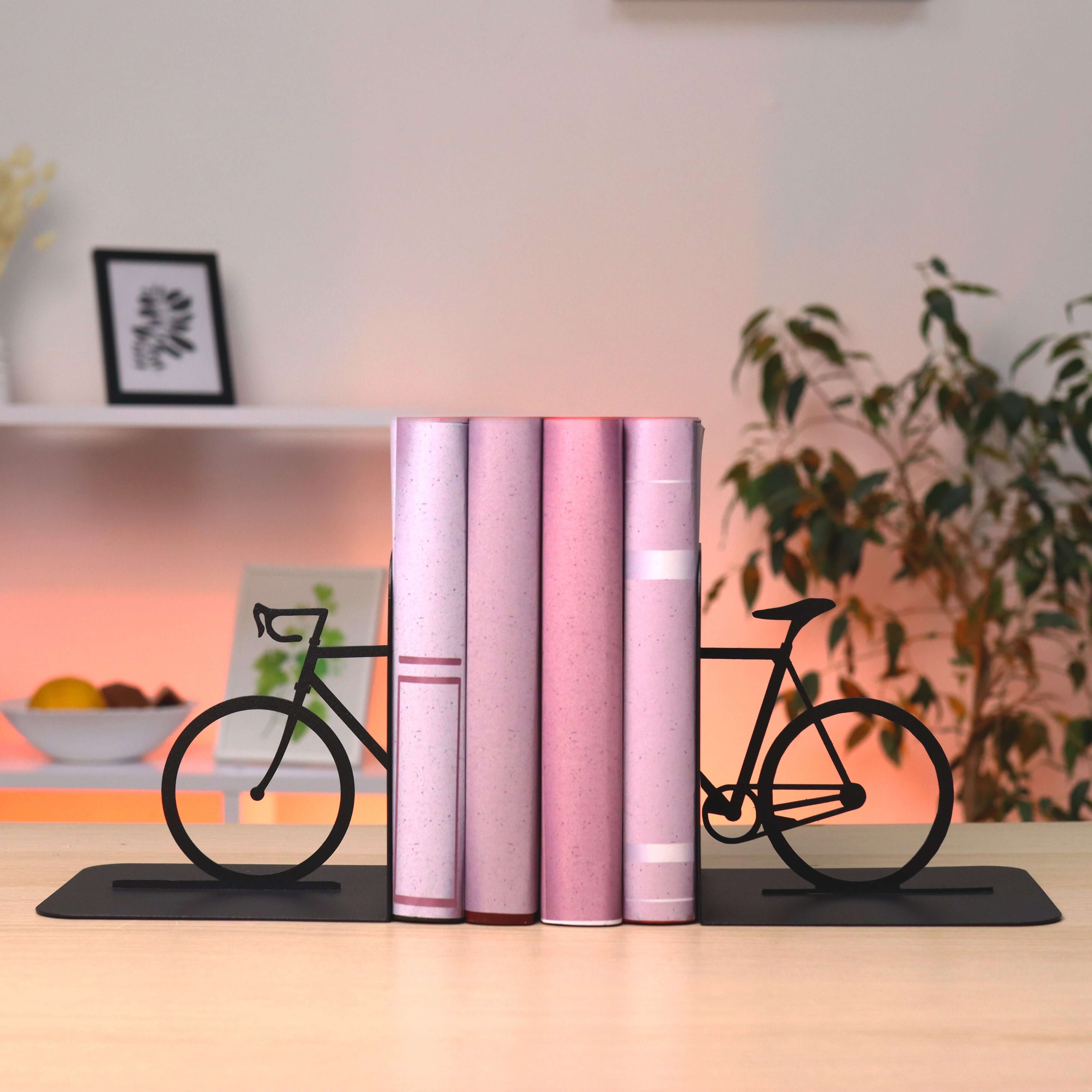 Bicycle Metal Bookends with Minimalist Silhouette - Metaloslav 