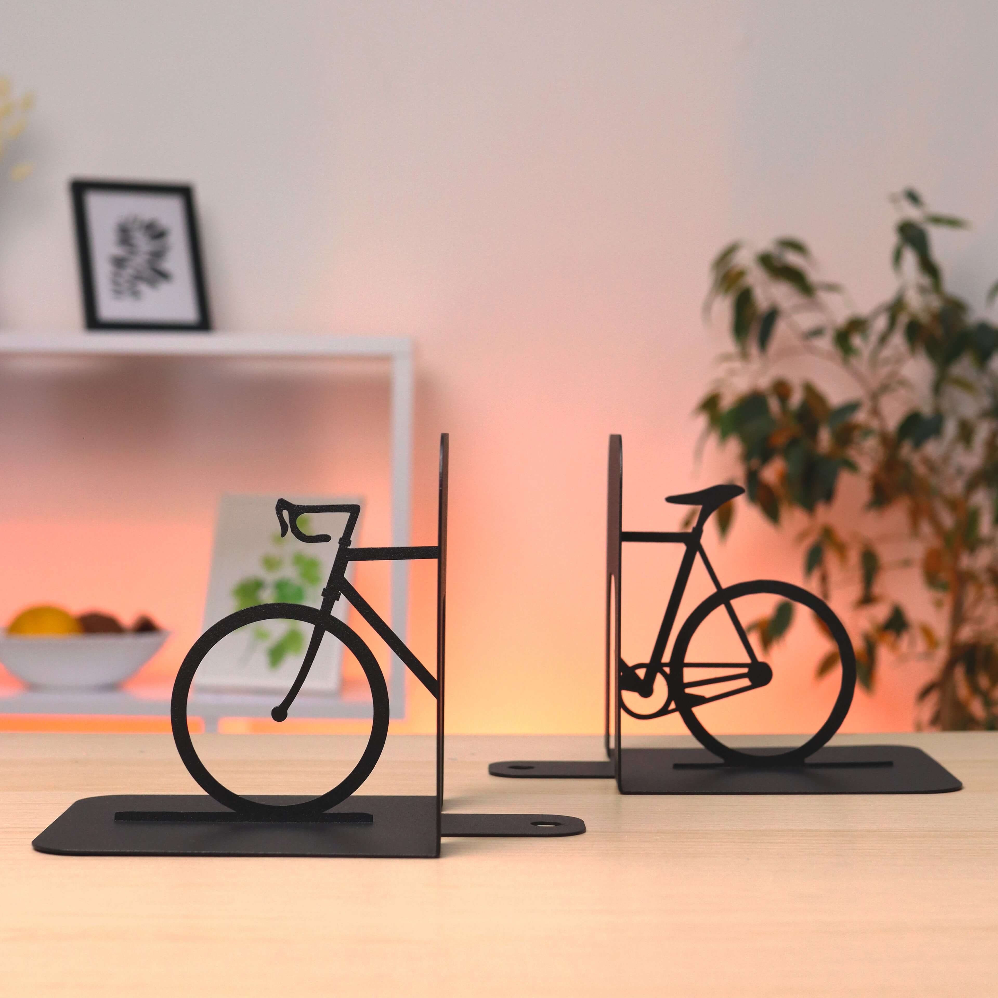 Bicycle Metal Bookends with Minimalist Silhouette - Metaloslav 