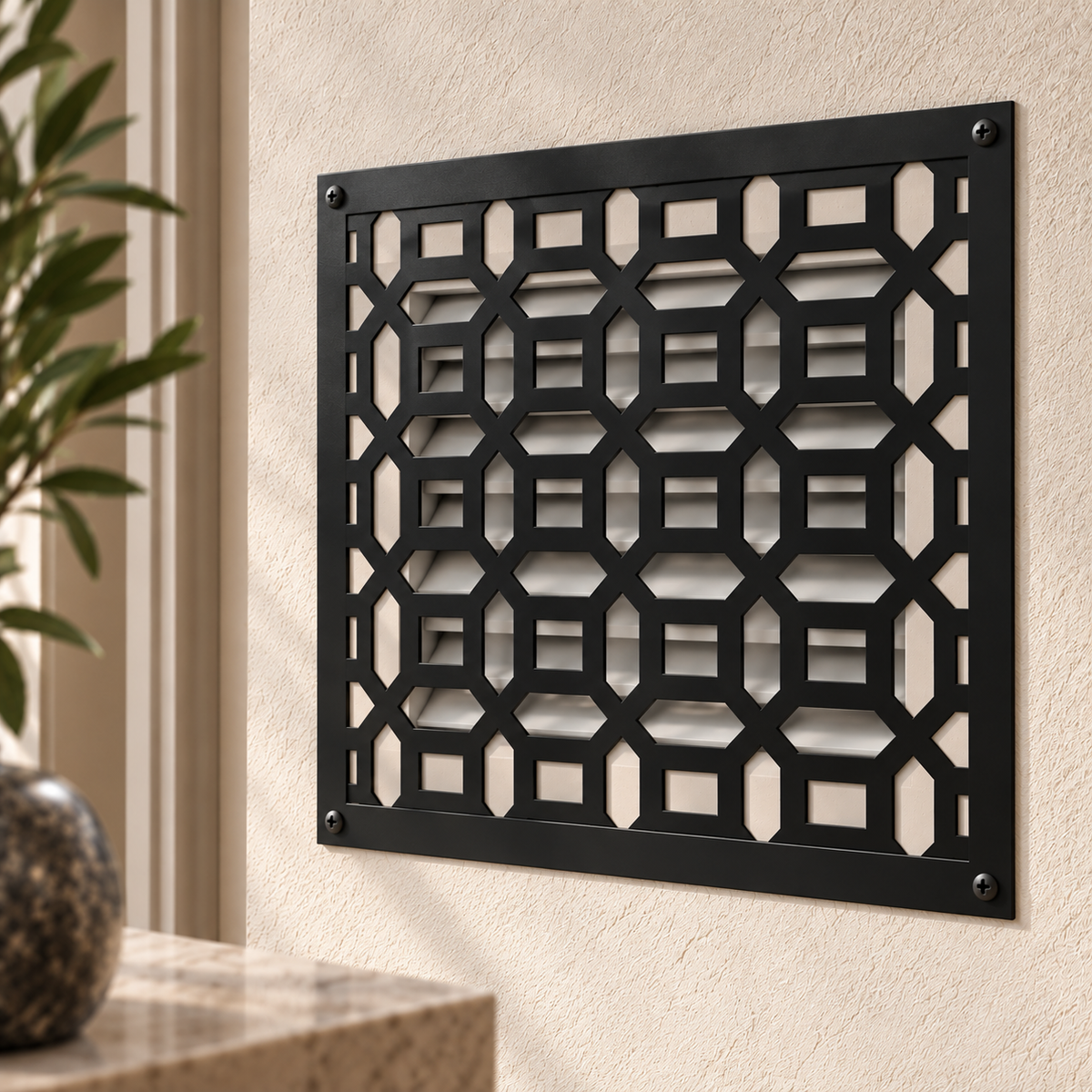 Custom Metal Vent Cover, Laser Cut HVAC Grille, Decorative Steel Air Register - Metaloslav 