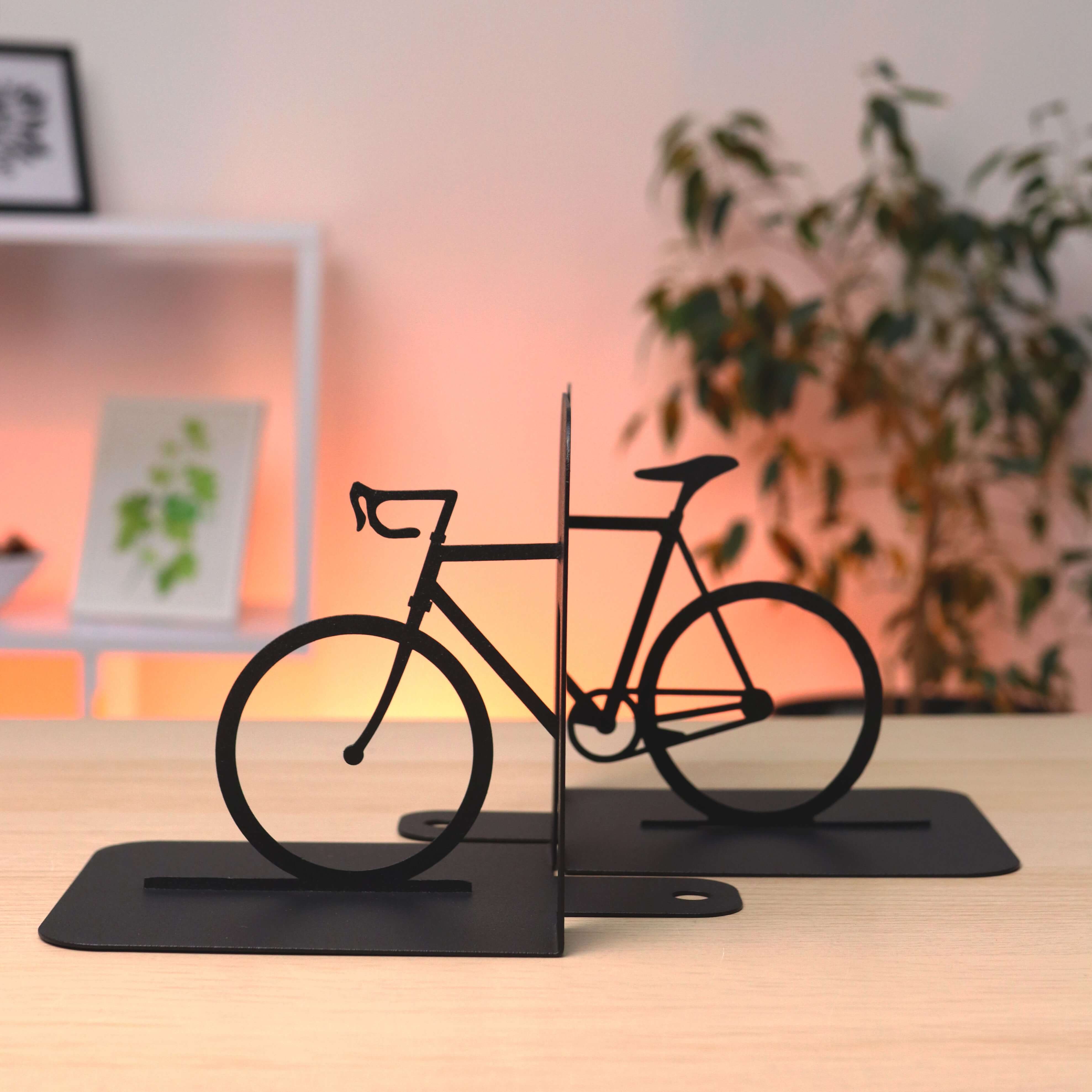 Bicycle Metal Bookends with Minimalist Silhouette - Metaloslav 