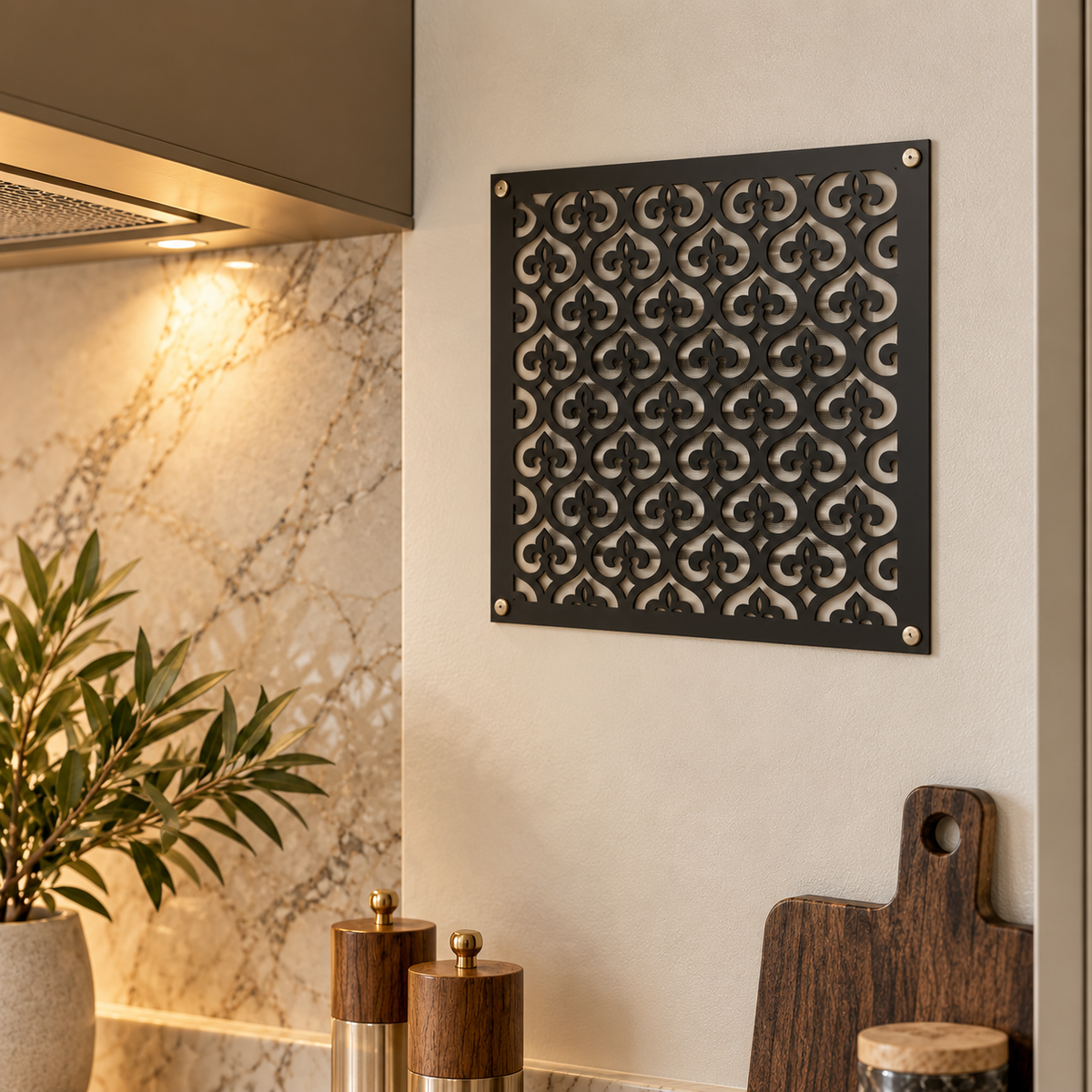 Victorian Metal Vent Cover, Custom Laser Cut HVAC Grille, Decorative Steel Register - Metaloslav 