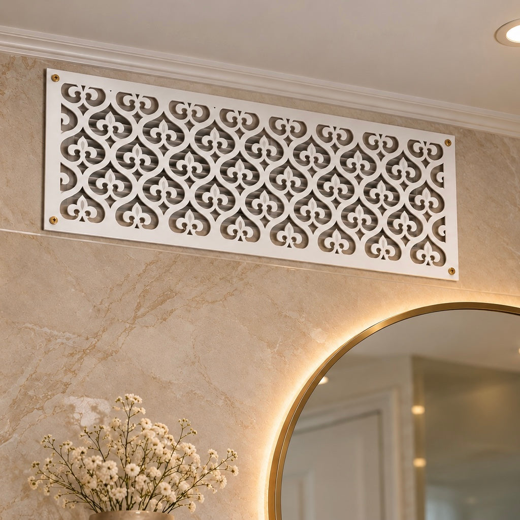 Victorian Metal Vent Cover, Custom Laser Cut HVAC Grille, Decorative Steel Register - Metaloslav 