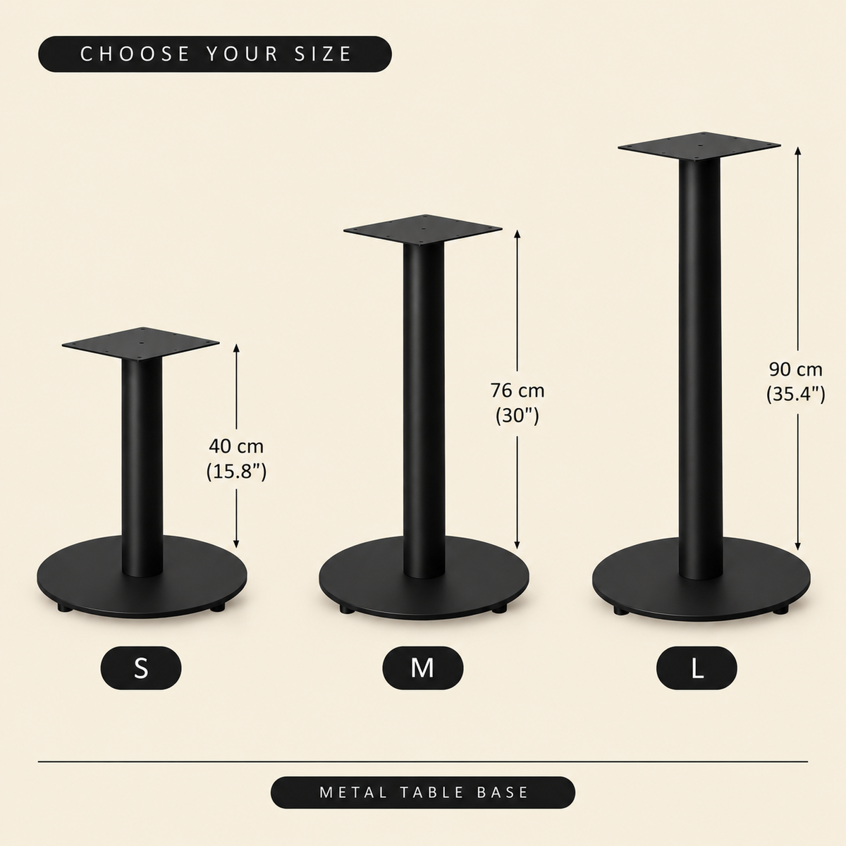Round Metal Pedestal Table Base – Modern Steel Table Leg